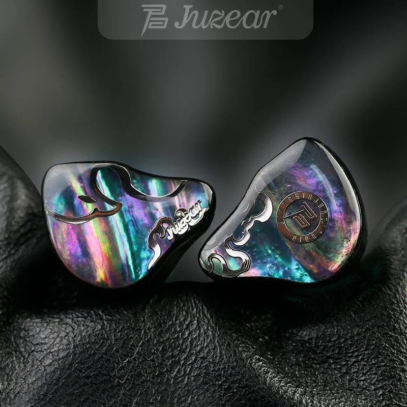 Juzear x Z Reviews Defiant hybrid IEM in the rainbow finish