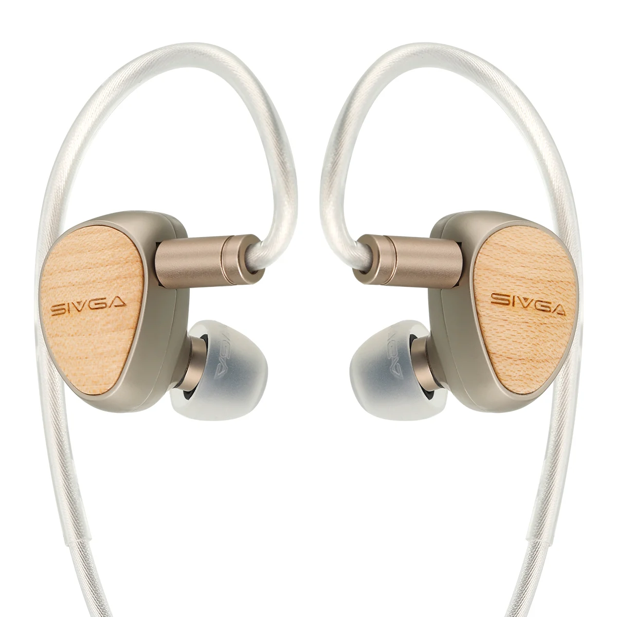SIVGA Que in-ear monitor with maple wood faceplate and zinc-alloy shell